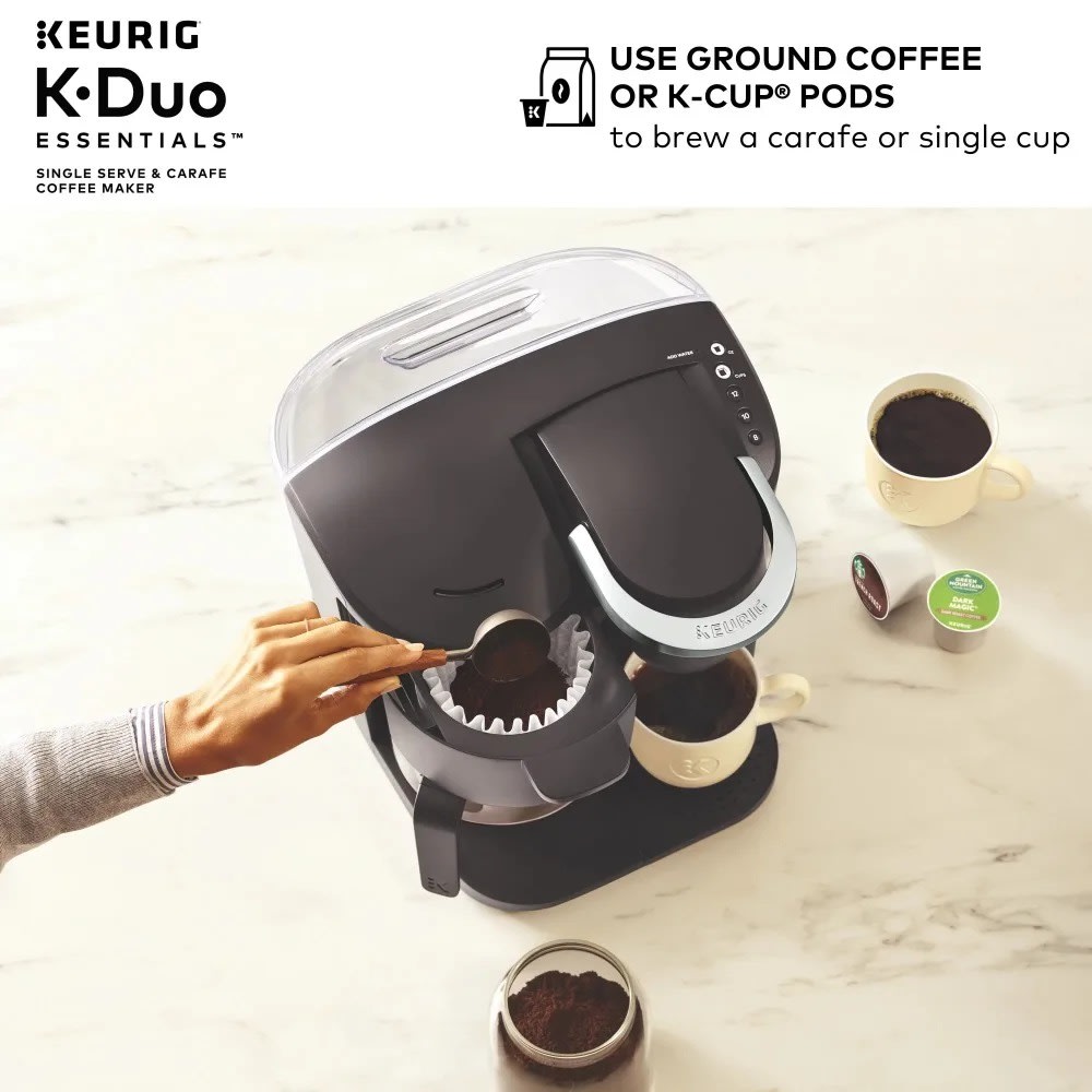 2023 Keurig K-Duo Essentials Single-Serve Coffee Maker, Black